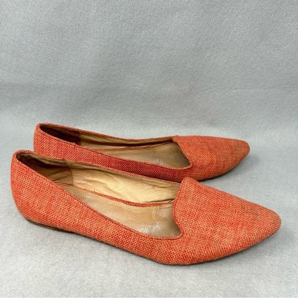 Joie Orange Linen Flats Women’s Size EU 39.5 - Picture 2 of 12